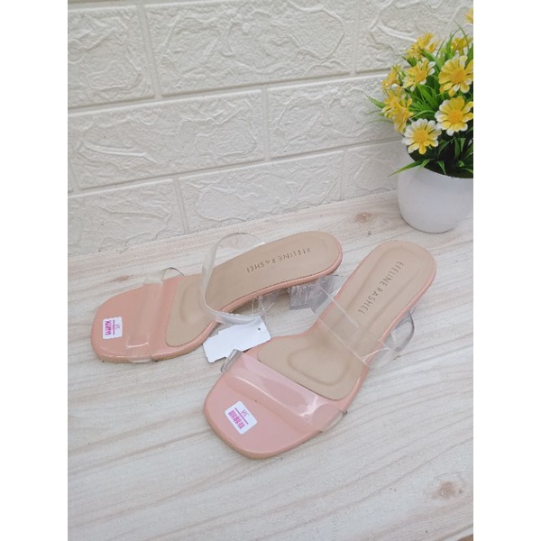 Sandal wanita heels kaca EFELINE RASHEL