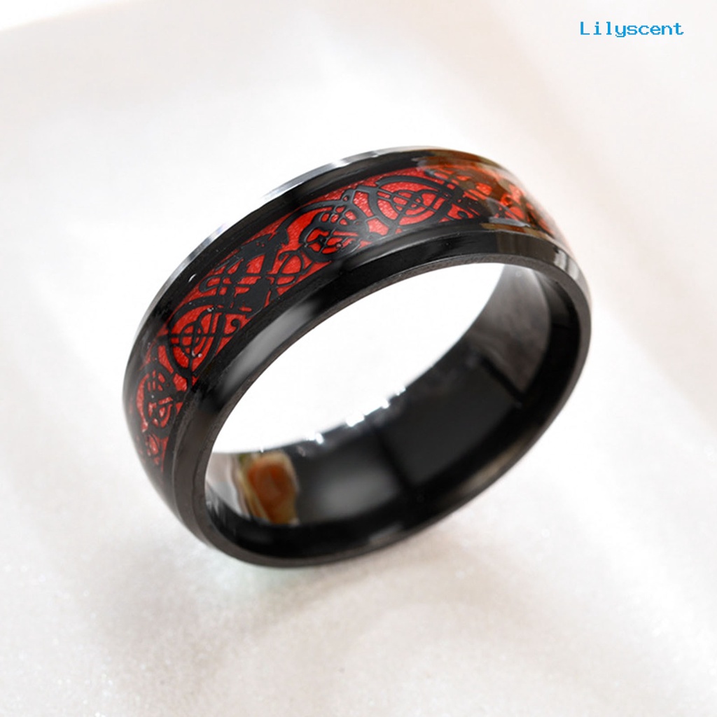 Ls Cincin Motif Naga Warna Silver Untuk Pria