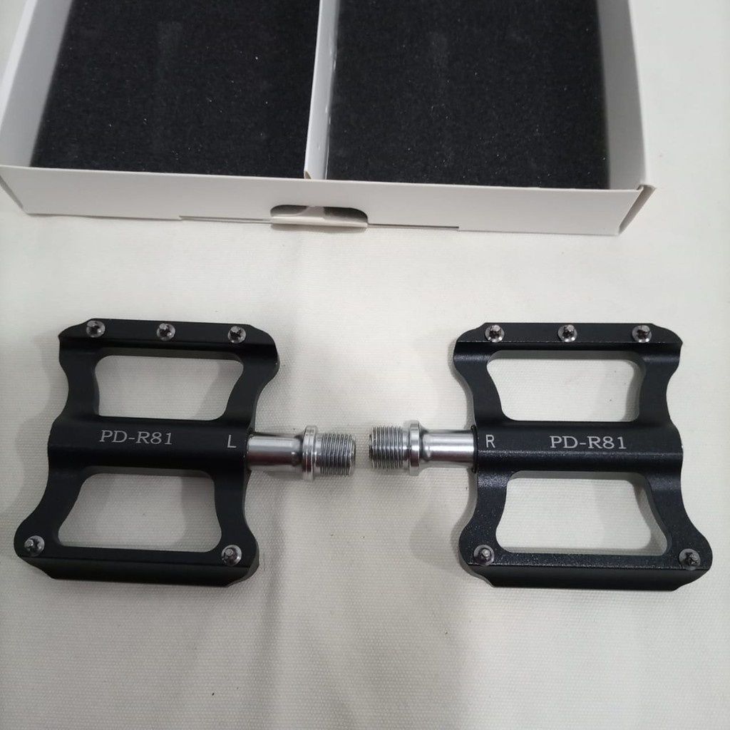 Pedal Promend R 81 Sepeda Anti Slip Alluminium Alloy Seli Sepeda Lipat 3 Bearing Merah Hitam Silver