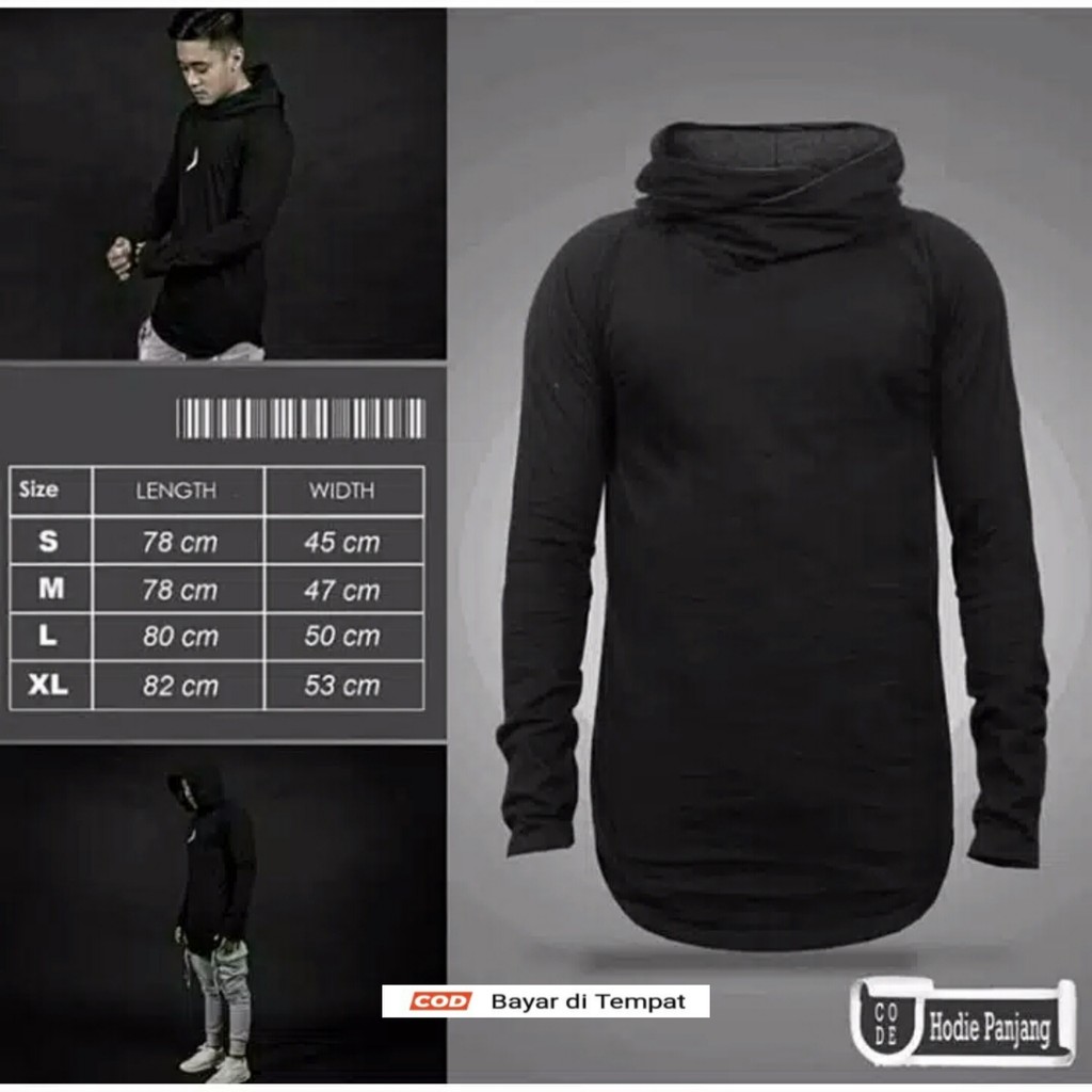 kaos longline hoodie