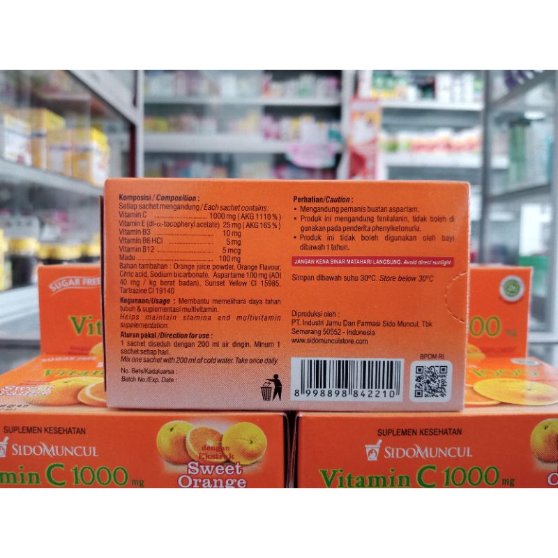 SIDOMUNCUL VITAMIN C 1000 MG RASA SWEET ORANGE - ED 02/2025