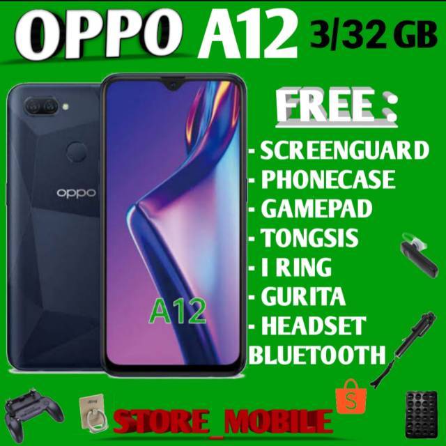 OPPO A12 3/32GB 2020 RAM 3GB ROM 32GB & 4/64GB GARANSI