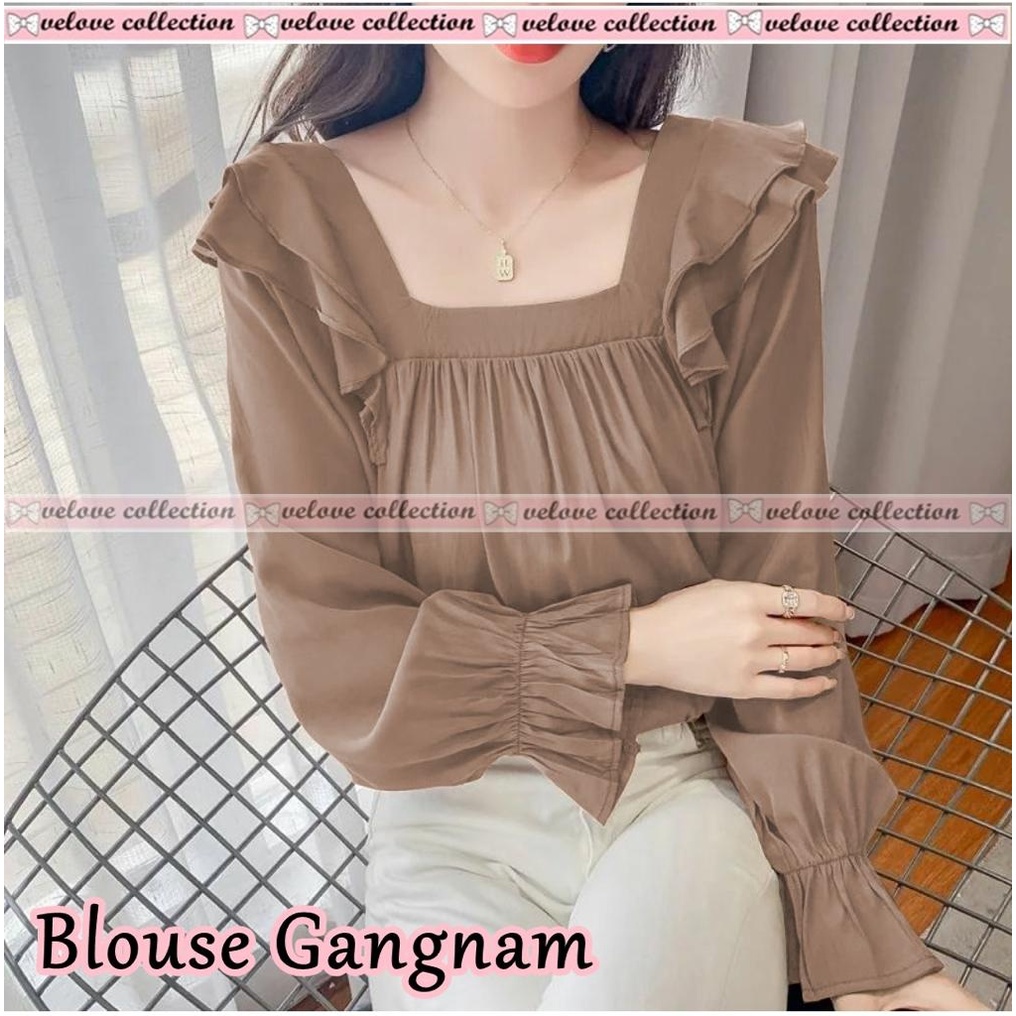 JYACOLECTION-BLOUSE KOREA-BAJU ATASAN WANITA-BLUS REMAJA-BAJU ATASAN NATAL-BAJU NATAL TERBARU