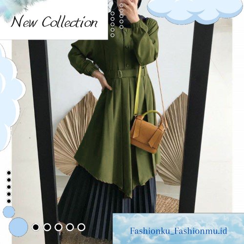 Makassar - READY Hitam - Neda Tunik Kancing Busui Friendly - Fashionku Fashionmu.id