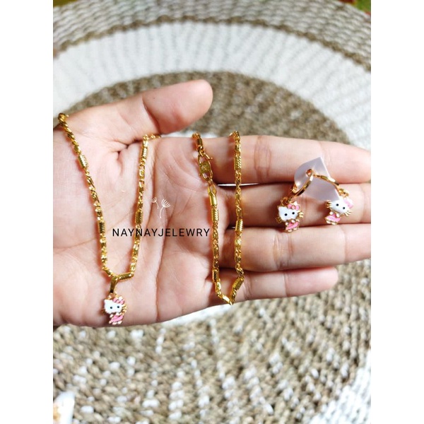 set koin anak hellokity ( kalung anting gelang