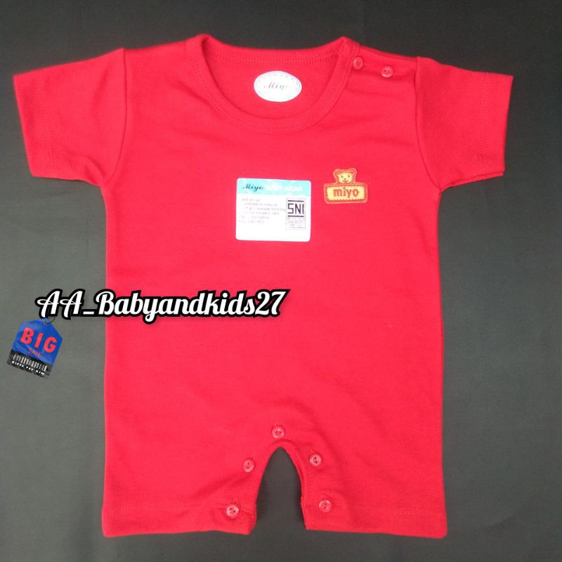 PROMO 12.12 !!!ROMPER MIYO MERAH USIA 0-3 BULAN-BAJU KODOK SEGI EMPAT MIYO USIA NEWBORN KHUSUS MERAH