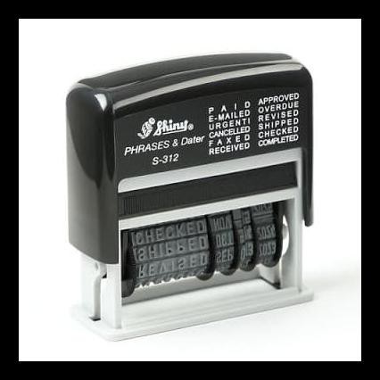 

PROMO Stempel Tanggalan Shiny S 312 / S-312 (Self Ink) Phrases & Dater Stamp