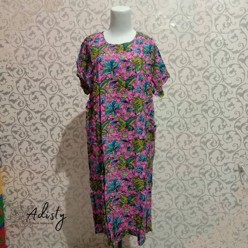 Batik Kencana Ungu Daster Model Kantong 2