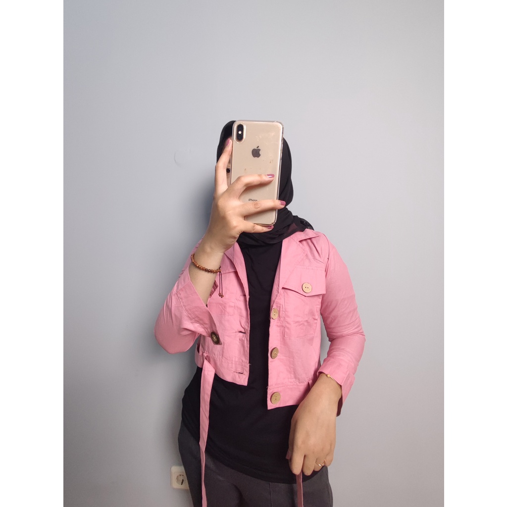 HOPYLOVY SALE - Kemeja Outer Wanita Model Basic Parka Agiska