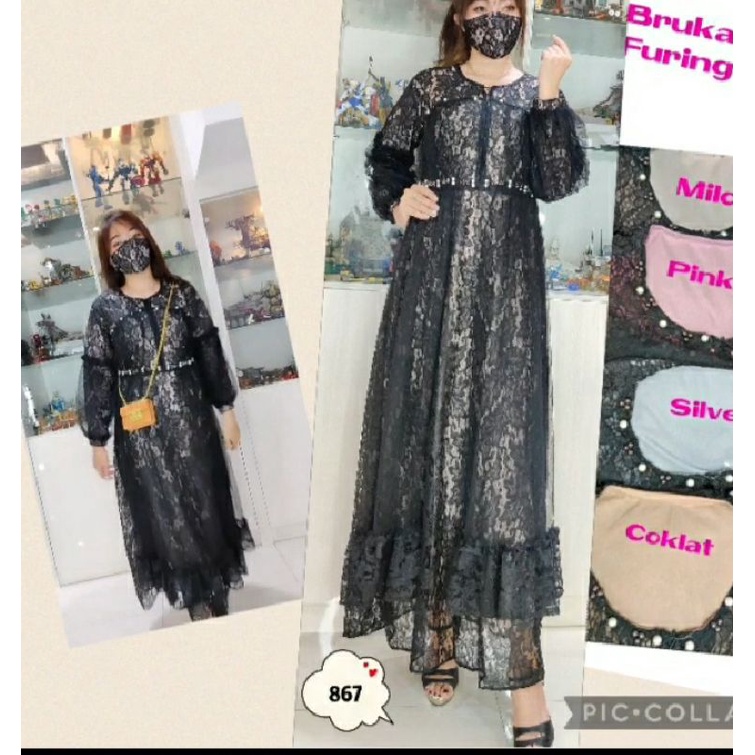 GAMIS BRUKAT HITAM