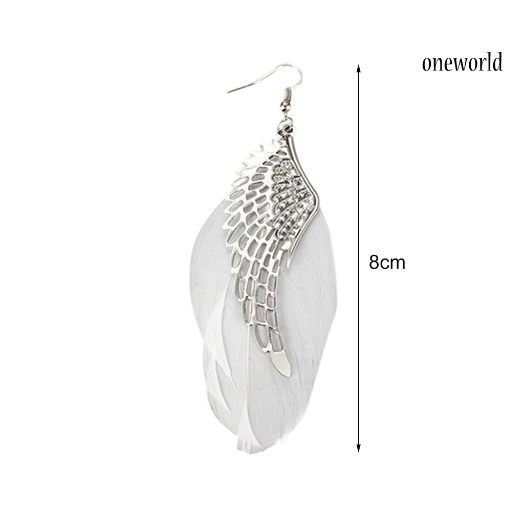 OW@ Earrings Angel Wing Design Beautiful Alloy Jewelry Gift Hook Earrings for Daily Life