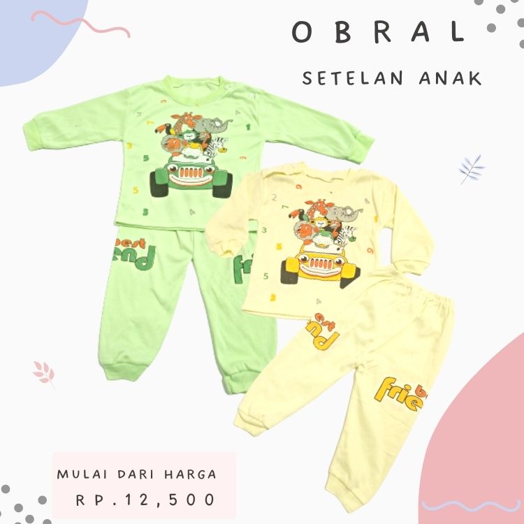 Obral Setelan Anak | Setelan Anak Tangan Panjang | Pakaian Anak Motif