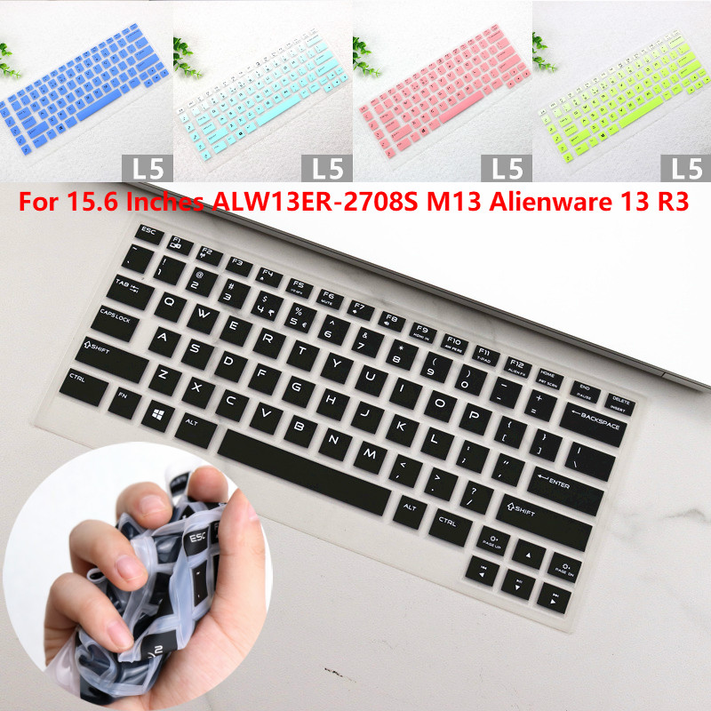 For 15.6 Inches ALW13ER-2708S M13 Alienware 13 R3 Soft Ultra-thin Silicone Laptop Keyboard Cover Protector