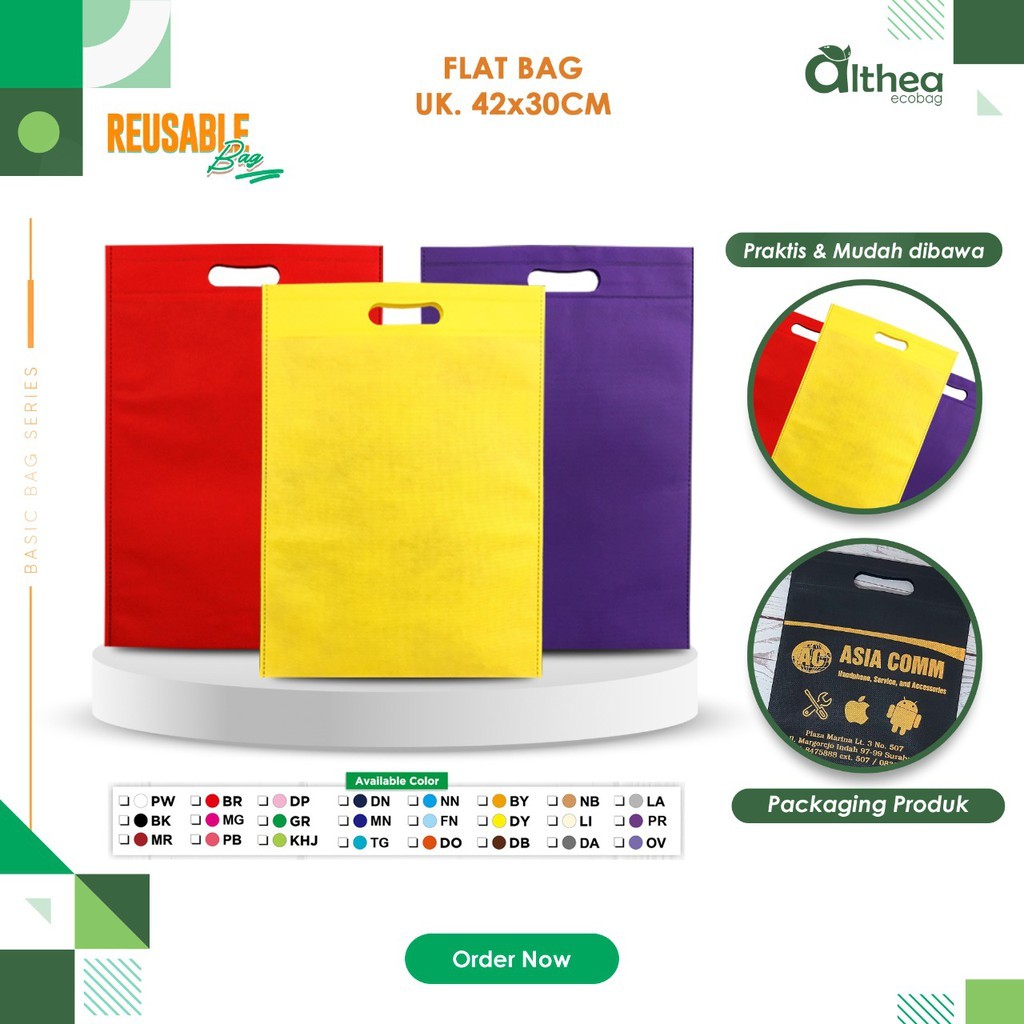 

Tas Kain Tas Spunbond Polos Tas Kain Spunbond Dcut Oval Tas Packaging Hsc 42X30