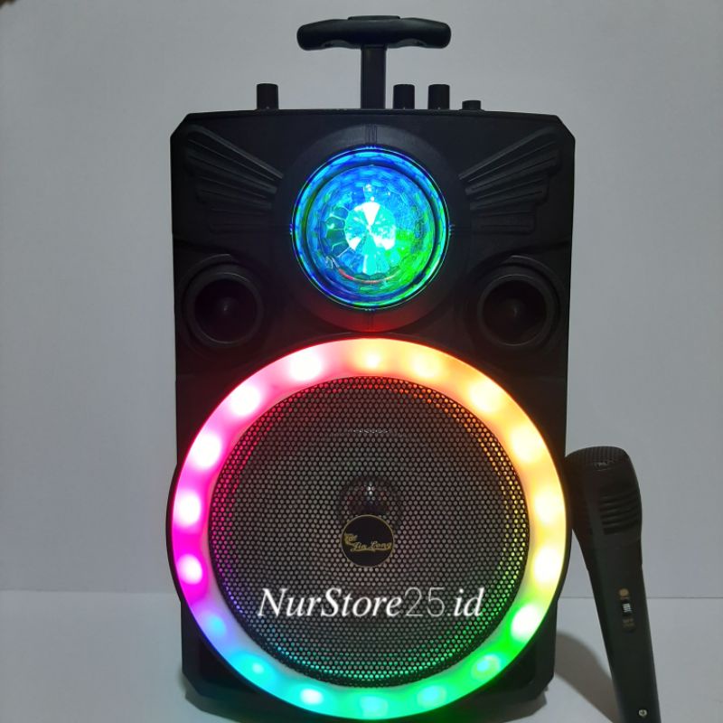 Speaker Bluetooth Karaoke Jin Long JL-1828 Anggur 8 Inch Gratis Microphone Super Bass /