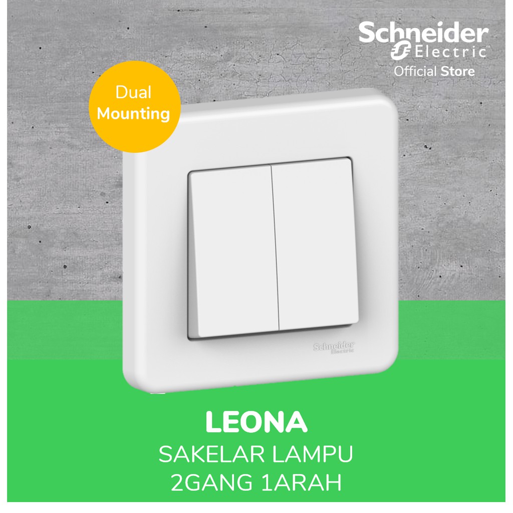 Schneider Electric Leona Saklar Lampu 2 Gang 1 Arah