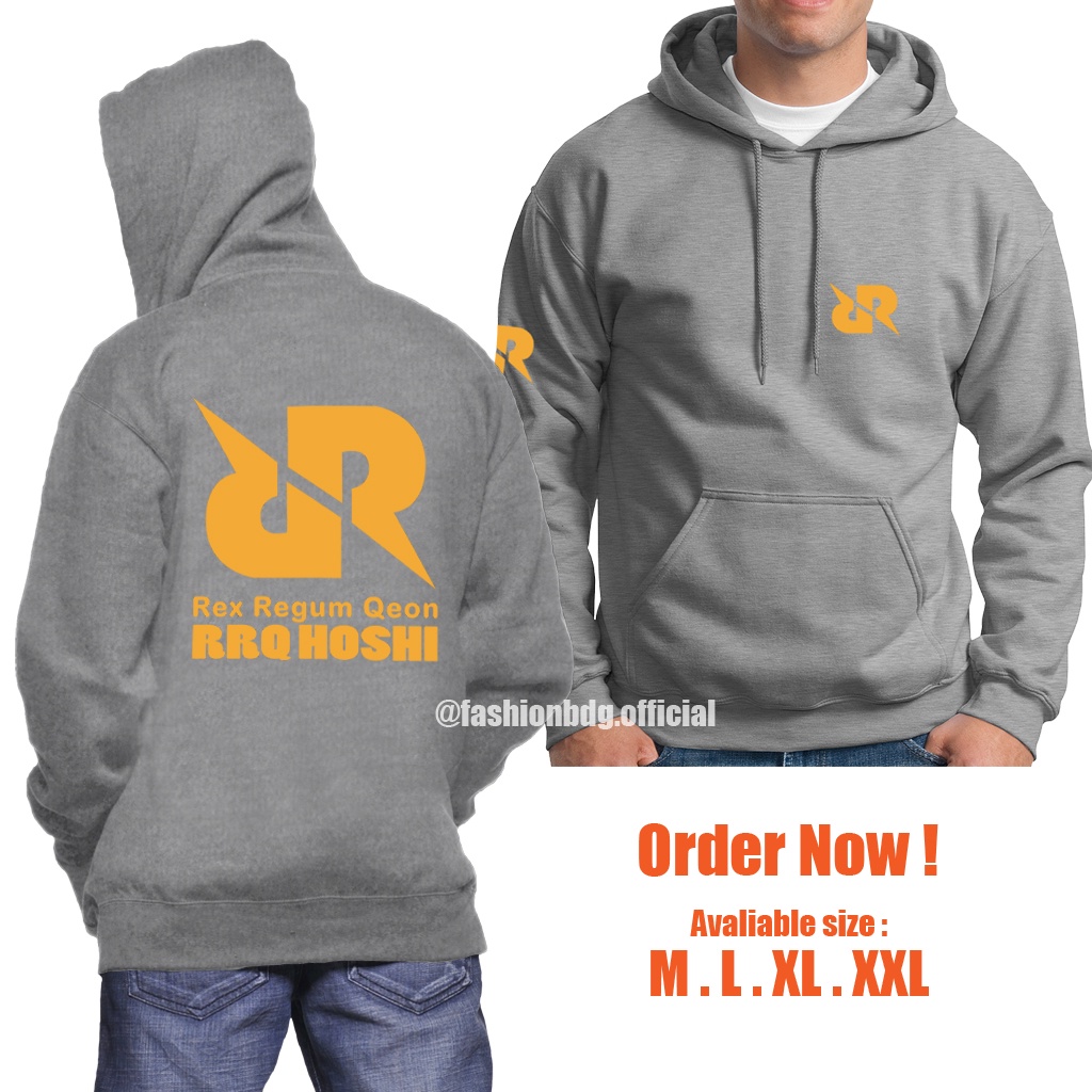 Sweater RRQ Hoshi E-Sport Mobile Legend Bang Bang ML BB Rex Regum Qeon Sweater Pria Hoodie RRQ