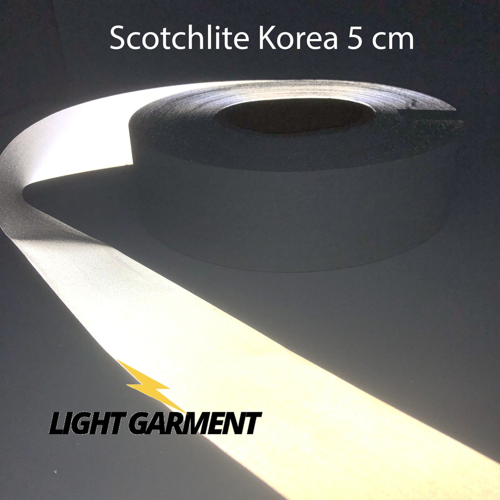 Scotlight Kain Korea 5 CM 100 METER / Scotchlite / Reflektor / reflektif/ skotlet/ scotlite tebal