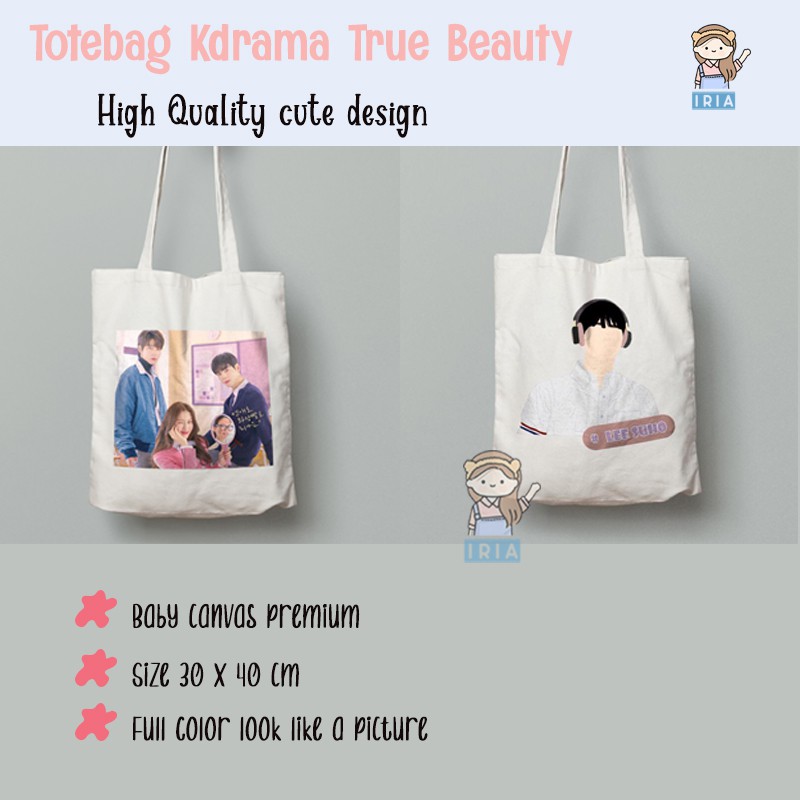 Totebag Tas Kanvas K drama True Beauty Fankit - Suho Seo Jun Ju Kyung