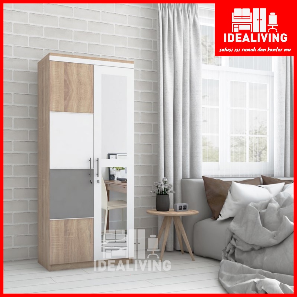 Lemari Kayu Dua Pintu / Lemari Pakaian Dua Pintu