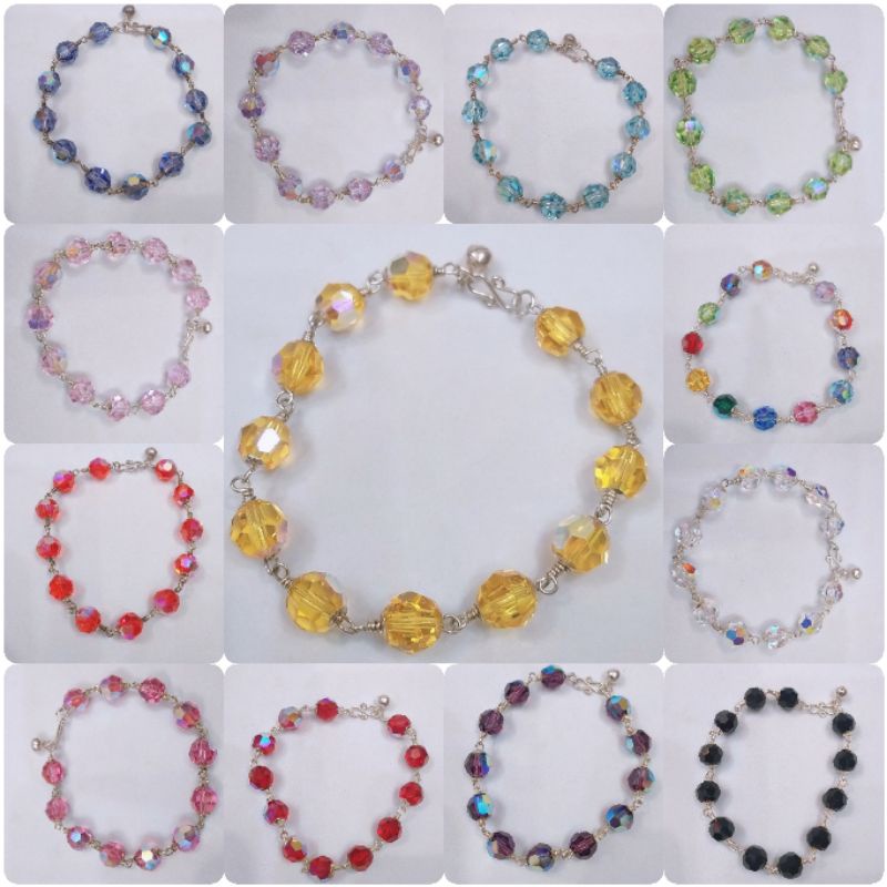 GELANG CRISTAL SWAROVSKI ORIGINAL BAHAN PENGIKAT PERAK MURNI