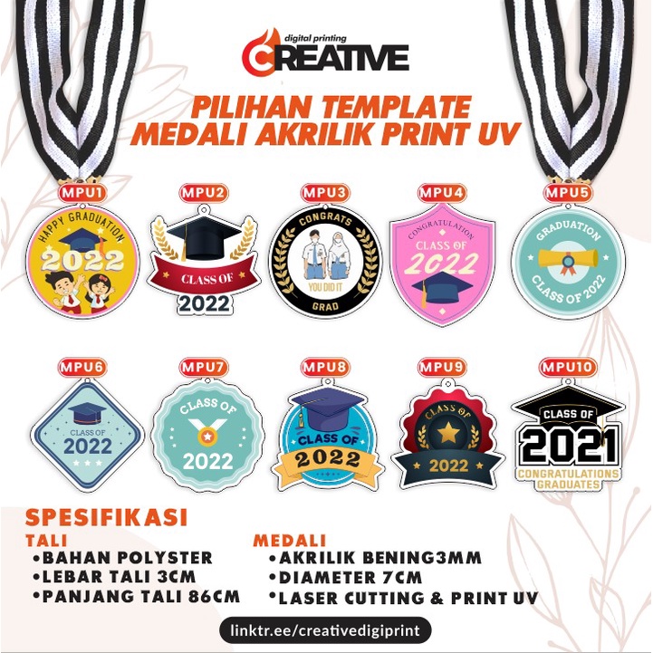MEDALI WISUDA AKRILIK PRINT UV