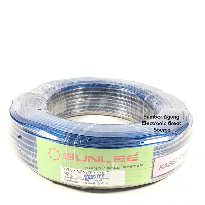 Kabel Transparan 2x80 Tebal Sunlee Monster Kabel Listrik Audio Serabut