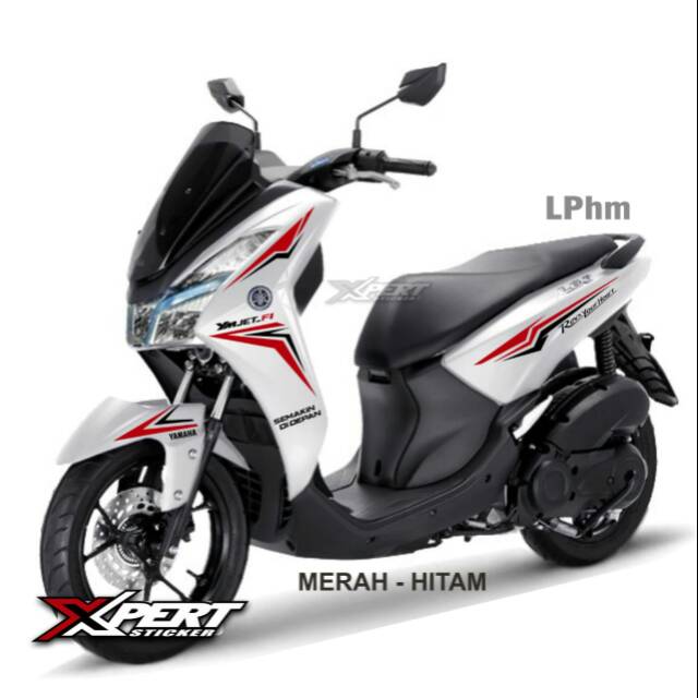 Sticker Cutting Yamaha LEXI Merah Hitam Motor Putih