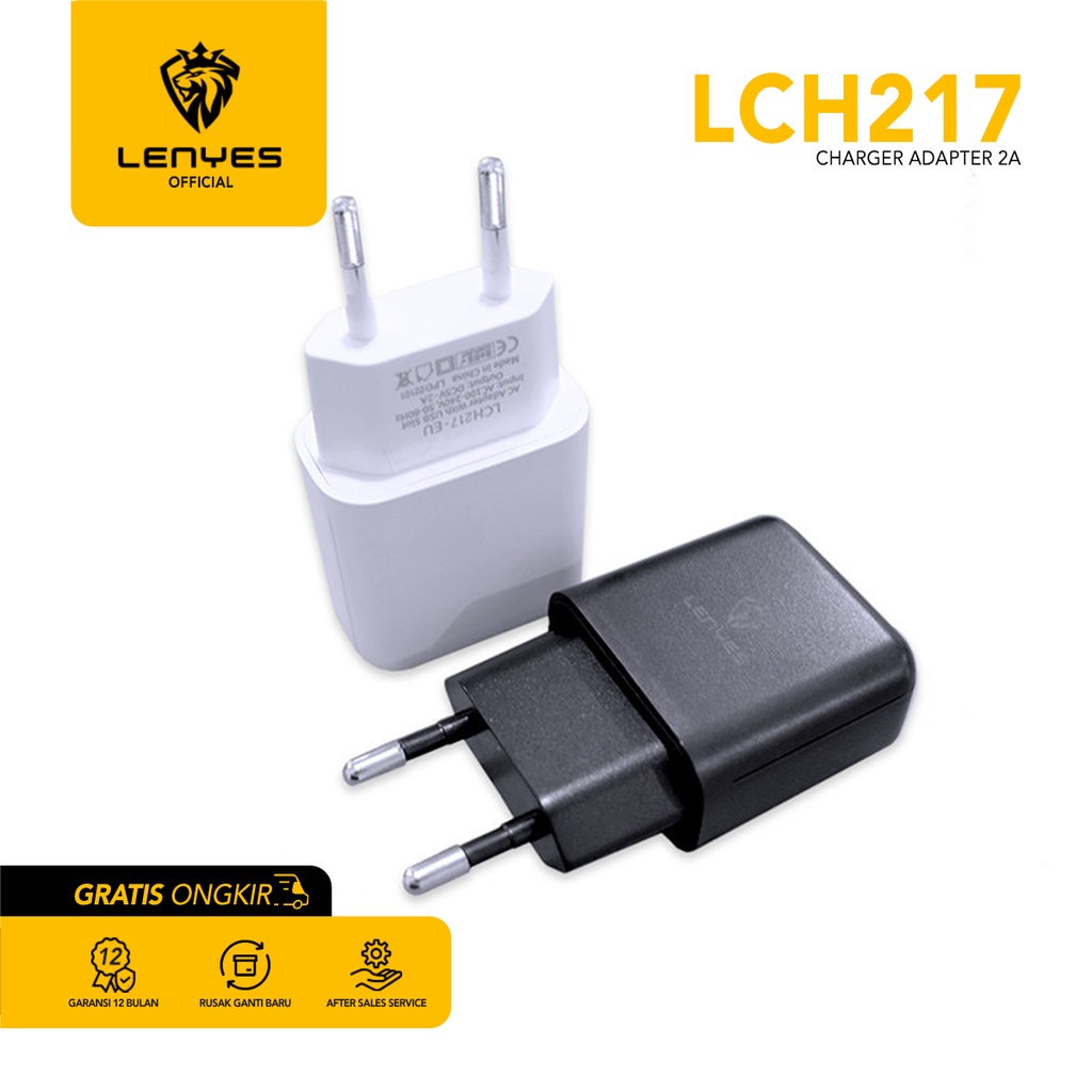 LENYES LCH217 5v 2A adaptor charger Fast Charging 1port USB batok cas HP universal original