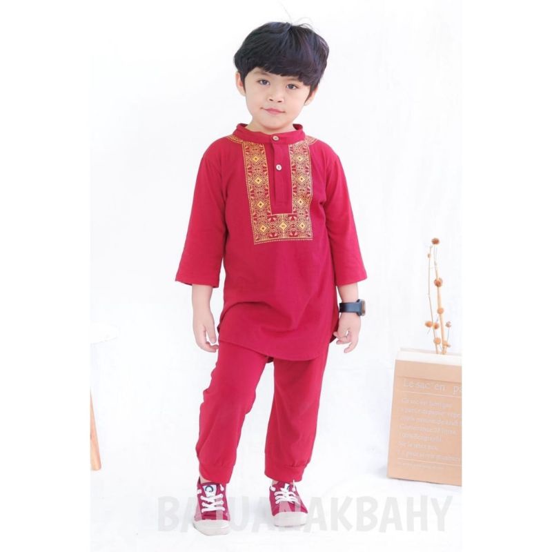 setelan koko anak Fawaz/ setelan koko anak usia 1 - 5 tahun/  koko anak motif/ koko anak katun