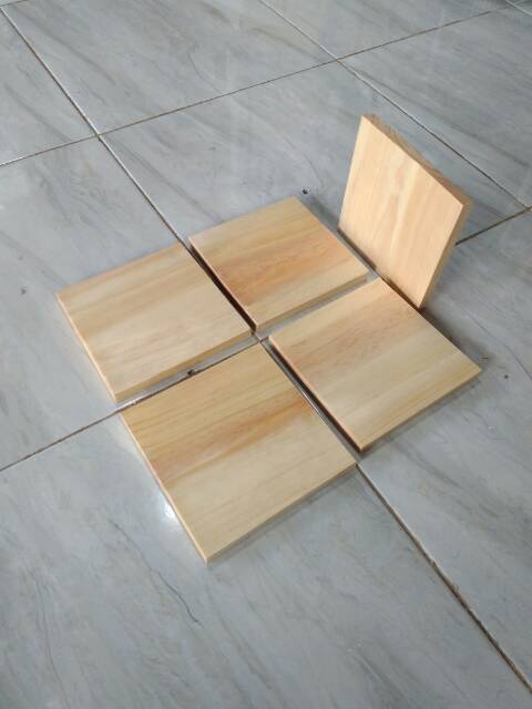 Talenan Kayu Kotak 15 x 15 / Bahan Decoupage / Bahan Talenan Lukis