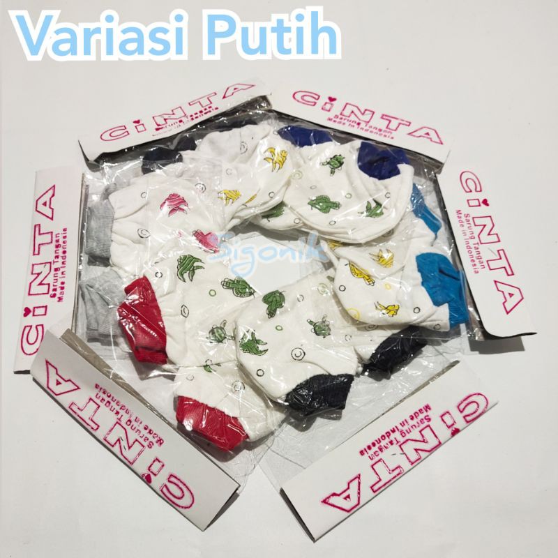 1 Set Sarung Tangan + Kaki Bayi 1 - 12 Bulan Warna / Putih