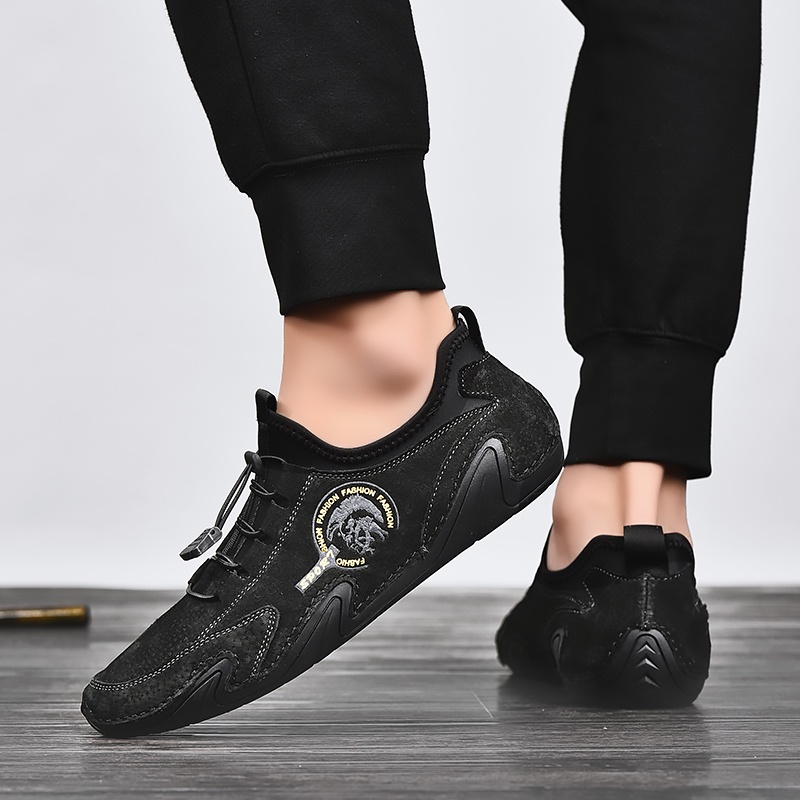 Import Sepatu Pria Casual Santai Kerja Sepatu Formal Slip On Keren Pantofel Kulit Sapi Asli Cowok Sepatu Kuliah 160