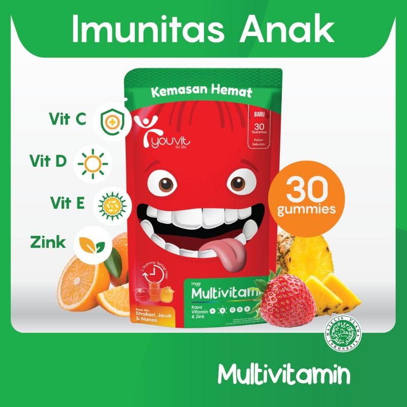 Vitamin Anak Imunitas Multivitamin Original Youvit 30 Gummy