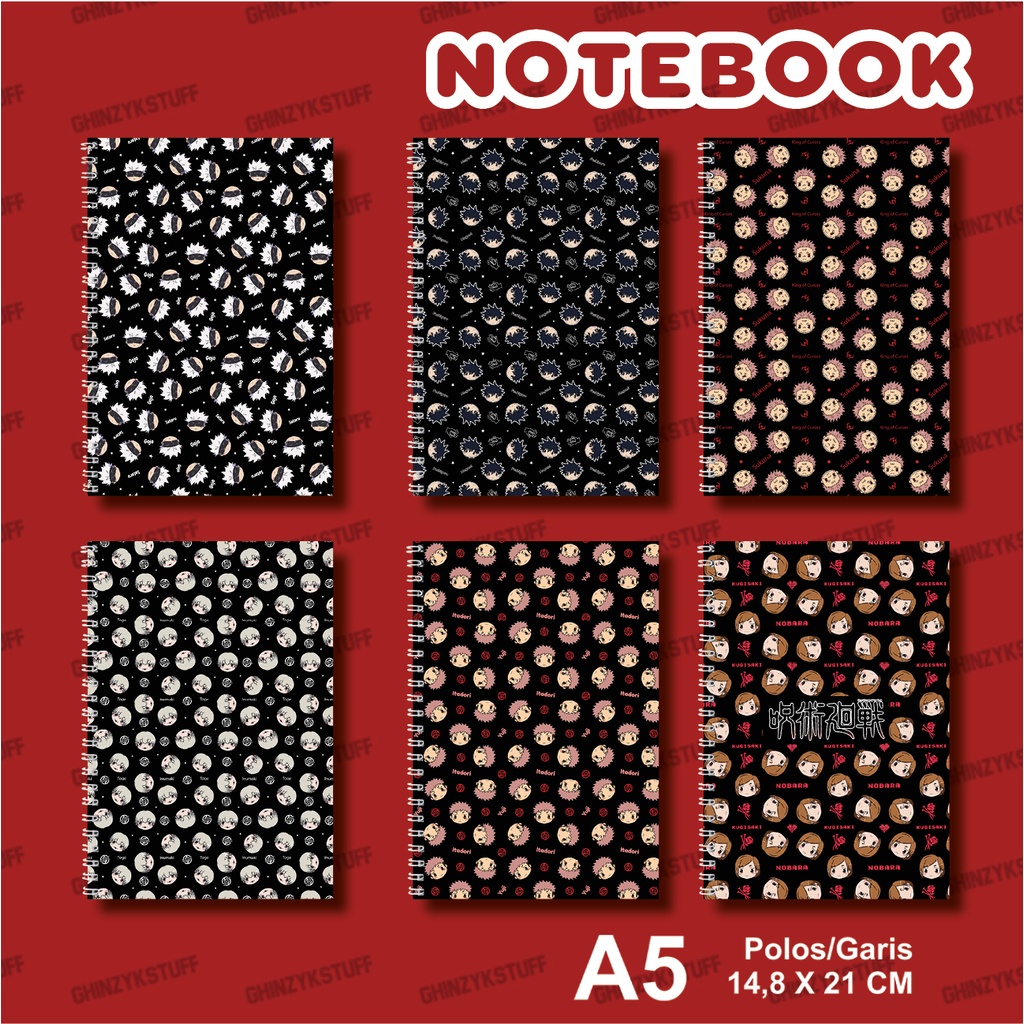 

Notebook Anime Ukuran A5 14,6 cm x 21 cm Jujutsu Kaisen Seri 3 Pattern YOTAKUSHOP