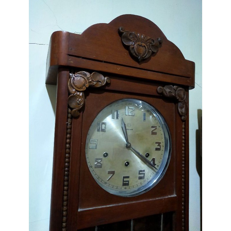 Jam dinding Junghans kayu bandul w64 tua kuno unik antik not mauthe kienzle fiag gb