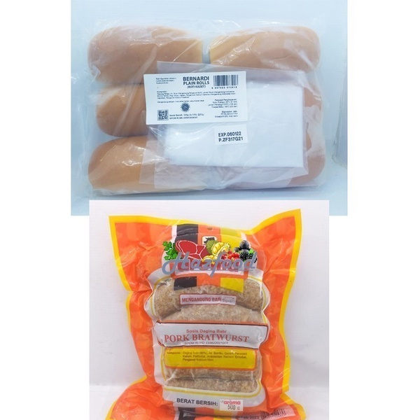

Paket Hot Dog Bernardi Plain Rolls & Aroma Pork Bratwurst