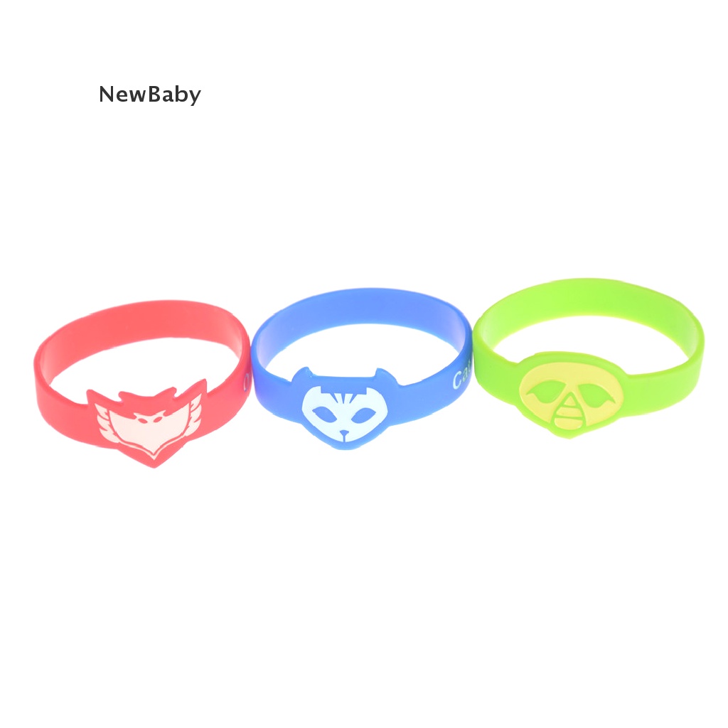 Newbaby Gelang Tangan Silikon Motif PJ Owlette Cat boy Gecko Untuk Anak