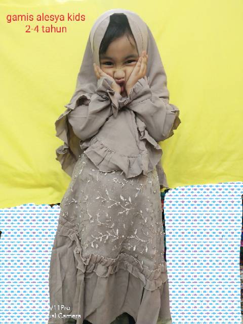 Baju muslim anak 2-5T baju gamis syari anak  dress anak perempuan  islami