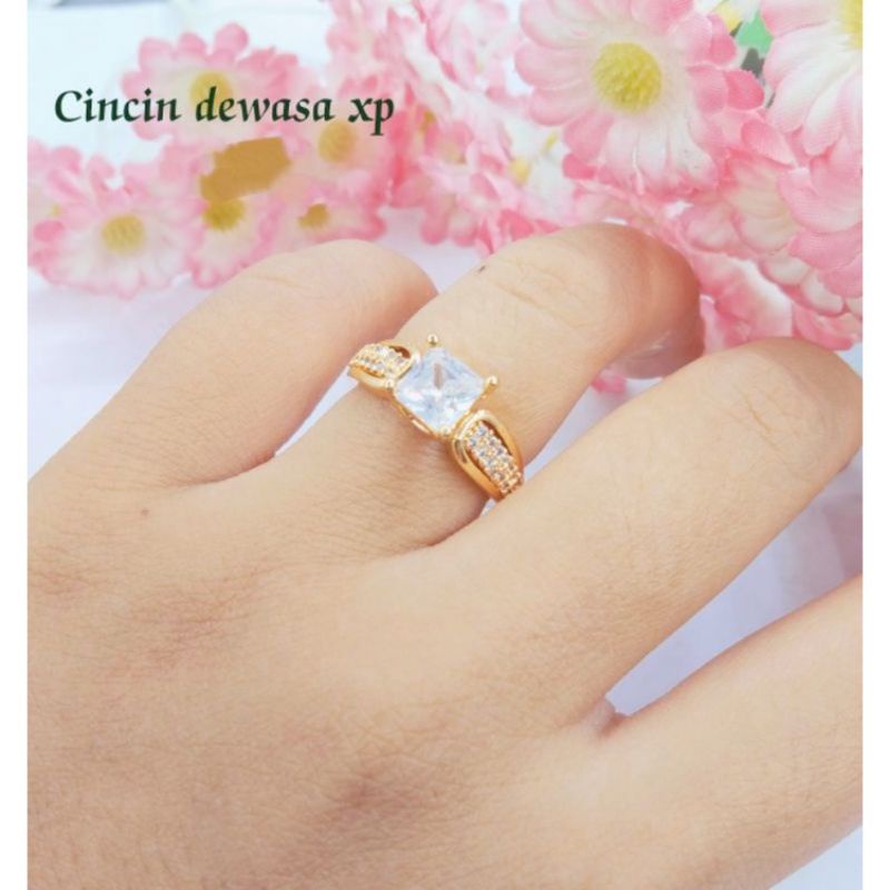 Cincin wanita dewasa lapis emas 24k perhiasan xuping