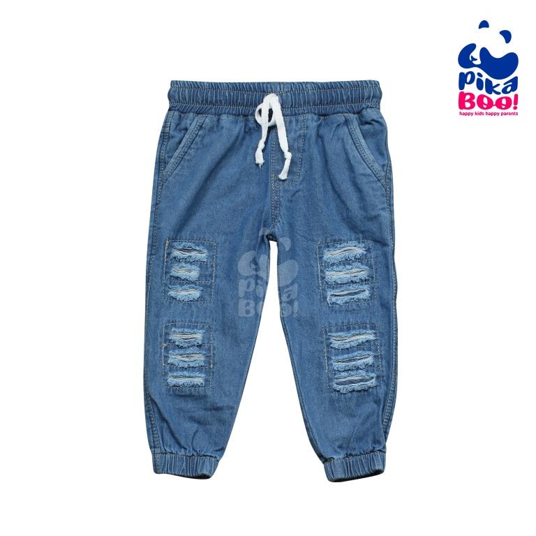 PIKABOO-Jeans Anak Jogger Ripped Genki Unisex (1-8 Tahun)