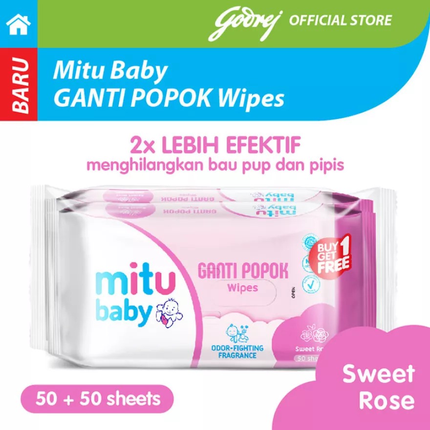 [BUY 1 GET 1] Tisu Basah NUVO Antiseptik Wipes Kodomo Baby Wipes 50 sheets Tissue Tisue Tissu Bayi Mitu Cussons Paseo