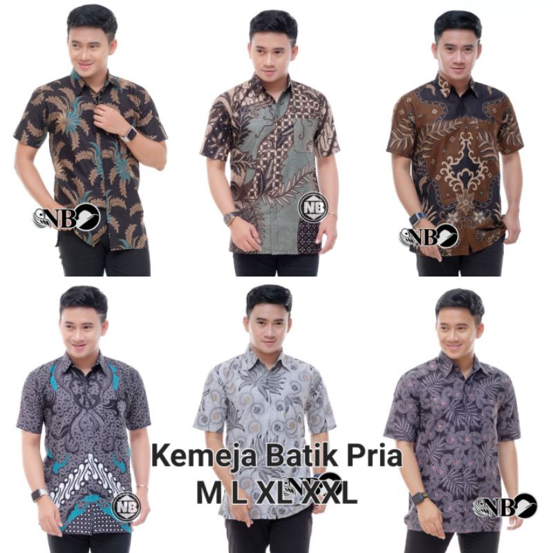 Kemeja Batik Pria Baju Batik Pria Lengan Pendek size M L XL XXL bahan Bagus Berkualitas