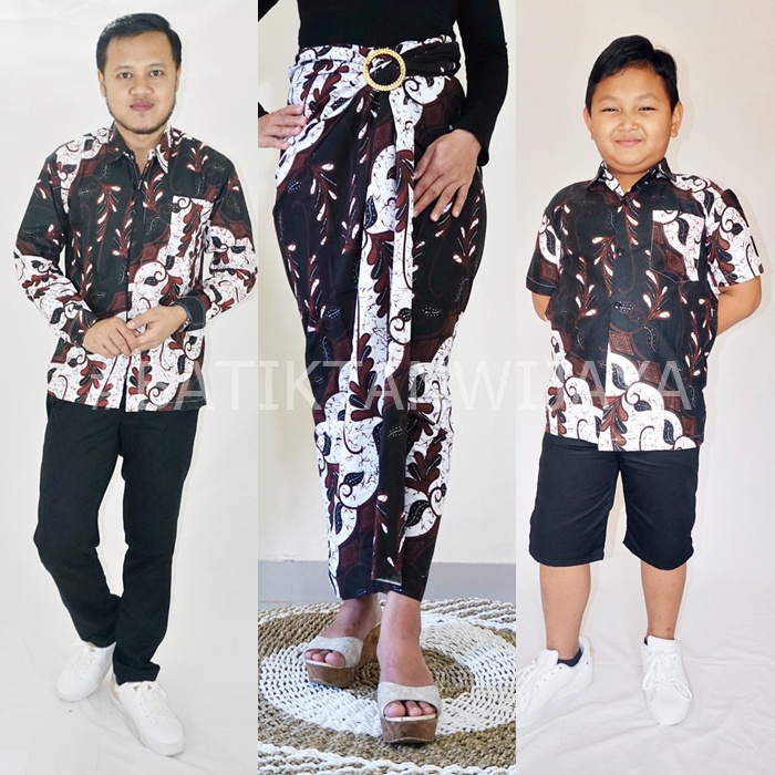Batik Couple Keluarga Mama Rok Lilit Ayah Size M-Jumbo Anak Laki Laki Usia 1-14 Tahun Bahan Katun So