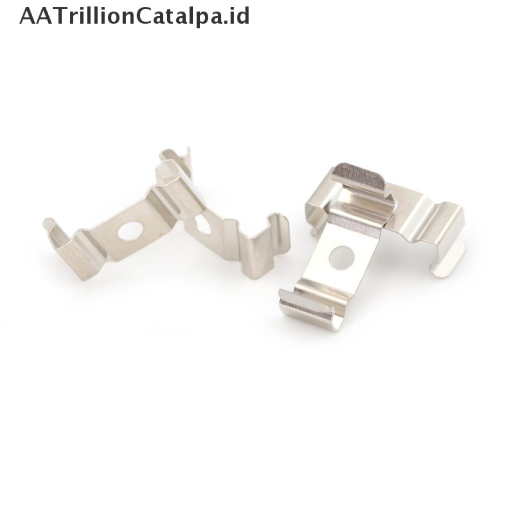 (AATrillionCatalpa) 4pcs Klip Holder Lampu T5 Warna Silver