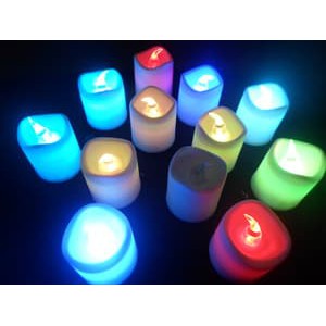 Terlaris Lilin elektrik mini menyala 7 warna + baterai Grosir murah