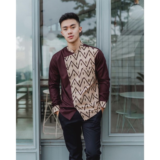 Kemeja Batik Pria NUC.ID Kemas 06 (Kopi-Latte)