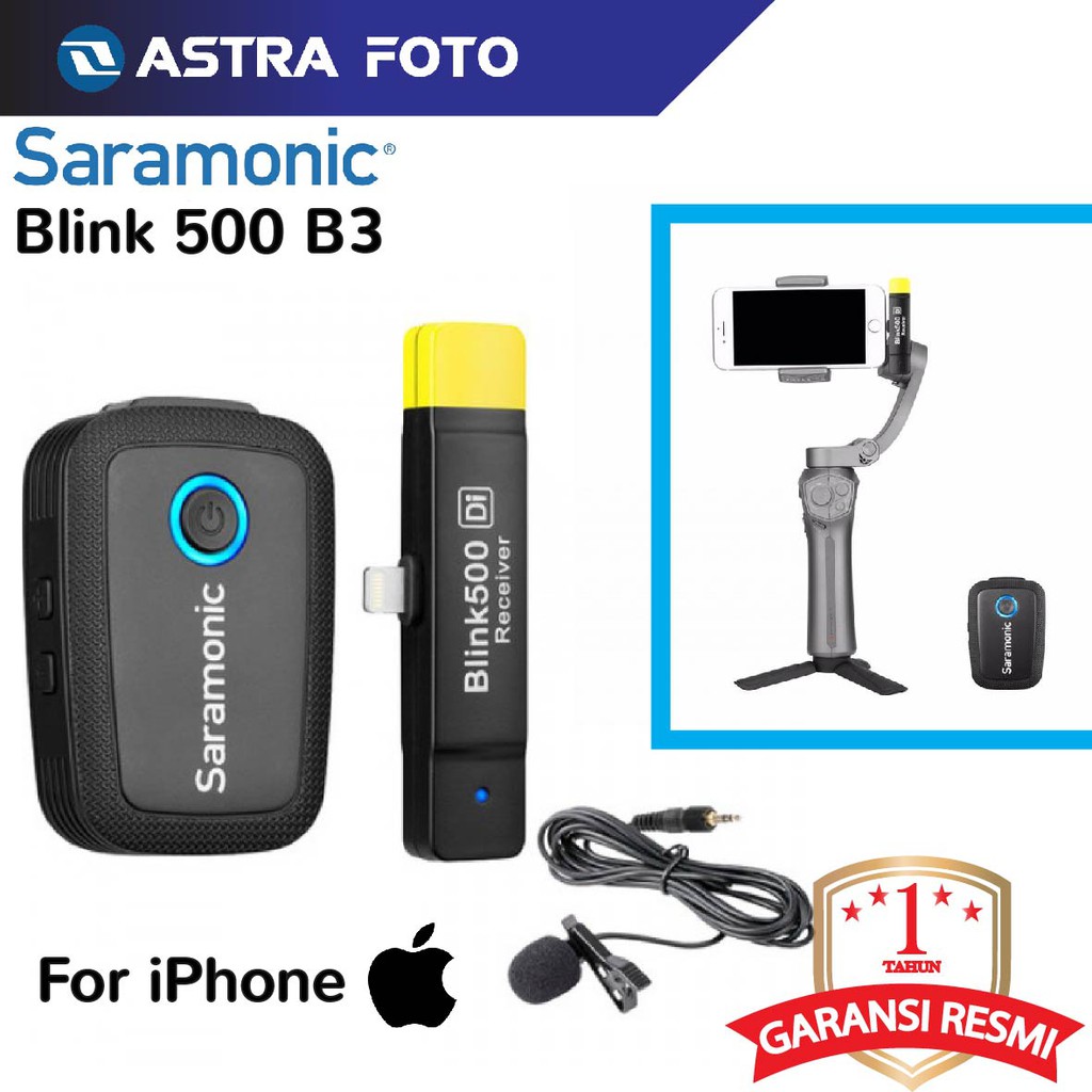 Saramonic Blink 500 B3 Wireless Microphone For Iphone Mic HP Apple