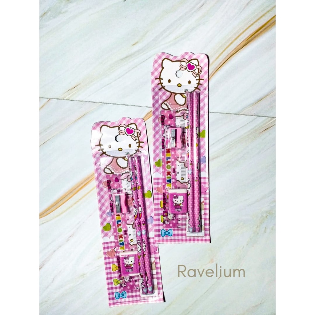 

Alat tulis anak - Set - Isi 5 - Alat tulis Hello Kitty - Alat tulis set - Stationery Set - ravelium