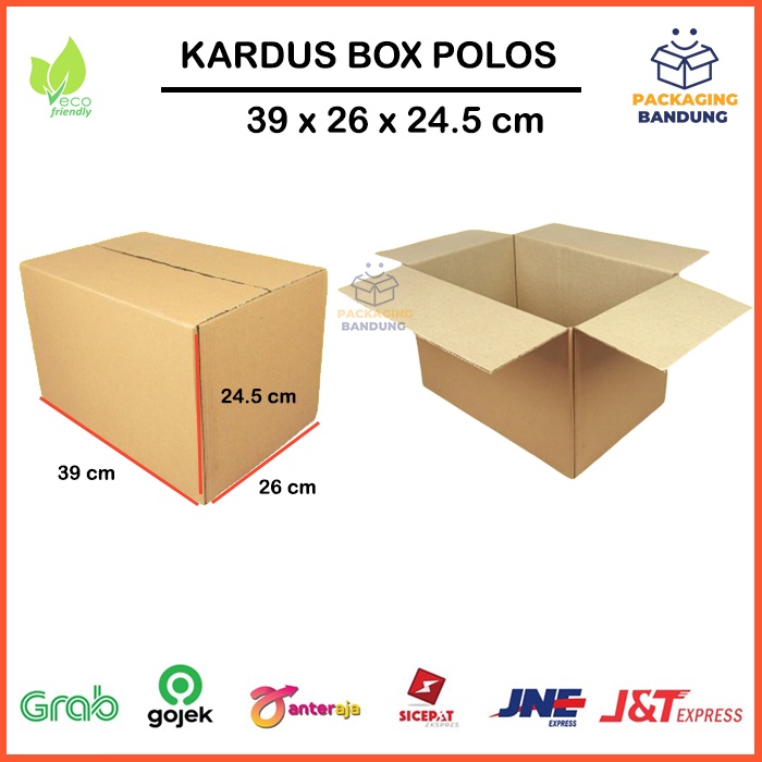 

Kardus Karton Box Polos Packing 39 x 26 x 24.5 Cm, Tebal, Single Wall 3MM